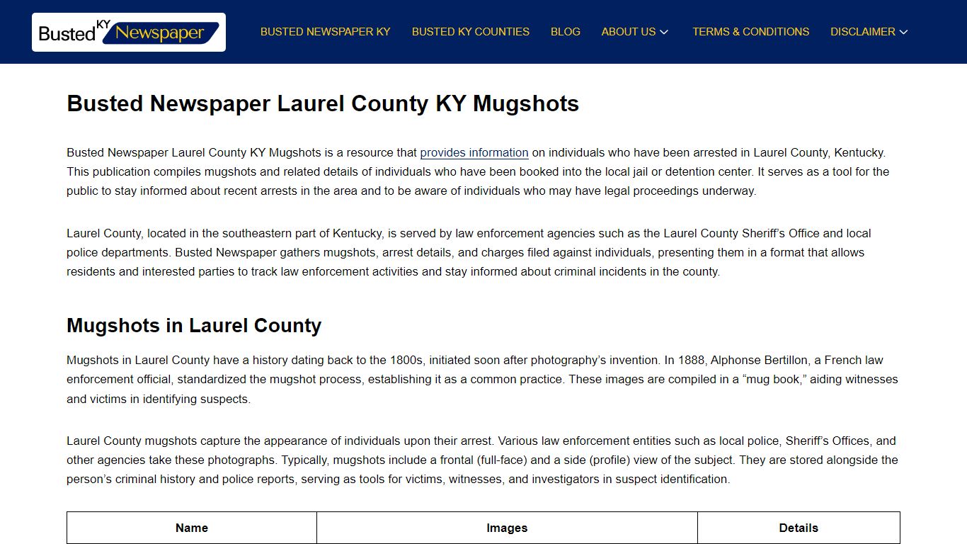 Busted Newspaper Laurel County KY Mugshots