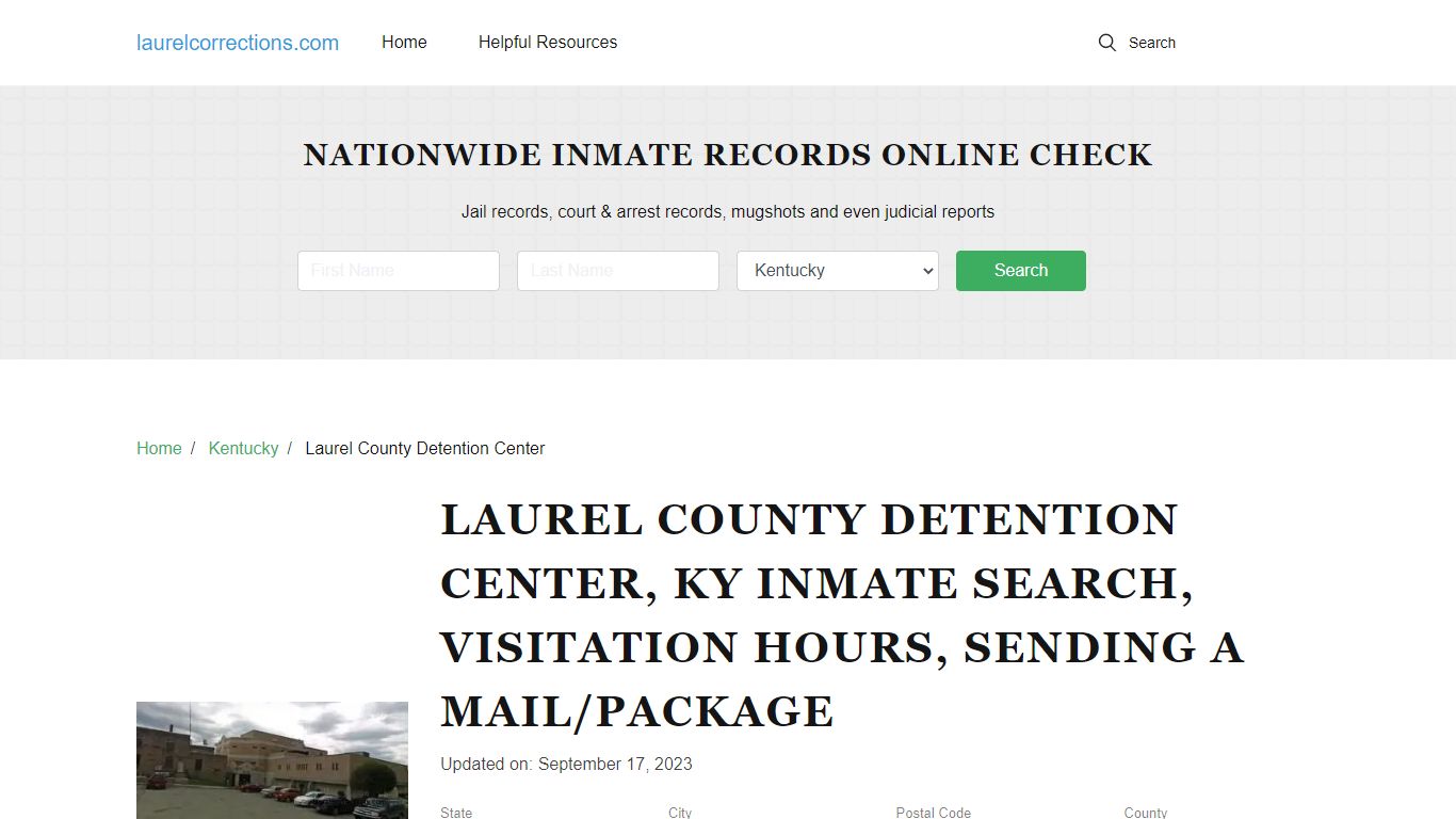 Laurel County Detention Center, KY Inmate Search, Visitation Hours